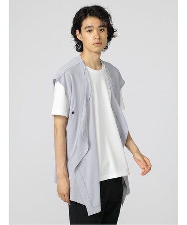 セマンティックデザイン ノースリーブカーディガン&半袖Tシャツ アンサンブル