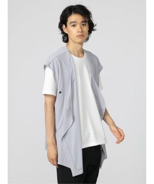 セマンティックデザイン ノースリーブカーディガン&半袖Tシャツ アンサンブル