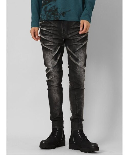 セマンティックデザイン MADE IN JAPAN ケミカルクラウド 加工スキニーデニム