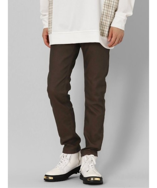 セマンティックデザイン ストレッチ 裏カラー スキニーパンツ