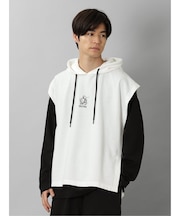 セマンティックデザイン ベストパーカー&長袖Tシャツ アンサンブル