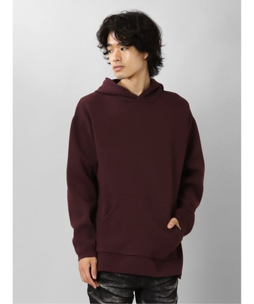 セマンティックデザイン エステルリブニット ルーズプルパーカー