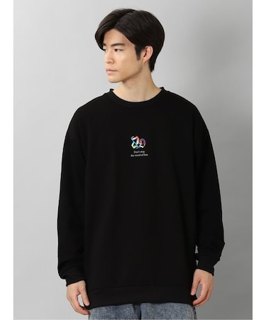 セマンティックデザイン NEONグラフィック刺繍 BIGトレーナー