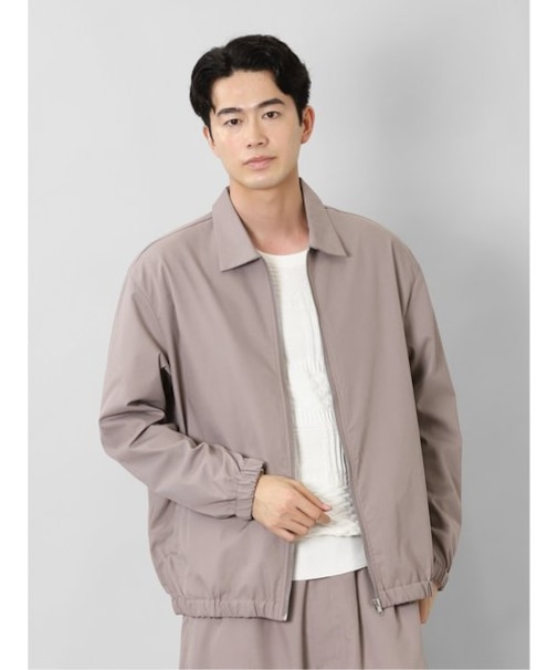 セマンティックデザイン レーヨン混 ステンカラー BIGシャツアウター