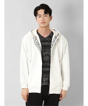 セマンティックデザイン ニットスエード トリミング BIGパーカー