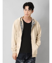 セマンティックデザイン ニットスエード トリミング BIGパーカー