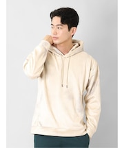 セマンティックデザイン ニットスエード 斑プリント ルーズプルパーカー