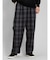 セマンティックデザイン レーヨン混 チェック柄 ワイドイージーパンツ