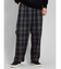 セマンティックデザイン レーヨン混 チェック柄 ワイドイージーパンツ