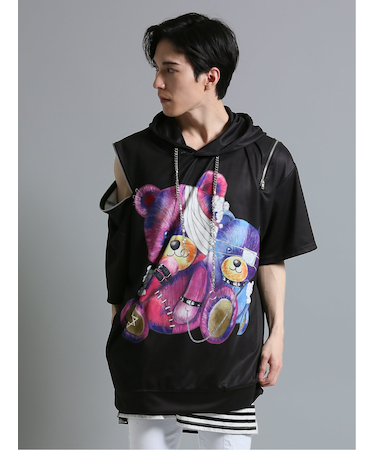 SD×PSYCHONATION 半袖BIGプルパーカー+タンク アンサンブル