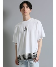 フェイクレイヤード クルーネック半袖BIGＴシャツ