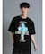 バンド クルーネック半袖ルーズTシャツ