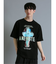 バンド クルーネック半袖ルーズTシャツ