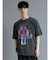 バンド クルーネック半袖ルーズTシャツ