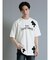 クロスアップリケ クルーネック半袖ルーズTシャツ