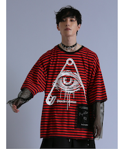 SD×PSYCHONATION フェイクレイヤード メッシュ クルー長袖BIGTシャツ