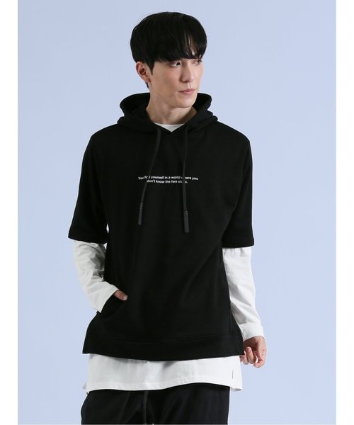 SHELLAC×SD 半袖プルパーカー+長袖Tシャツ アンサンブル