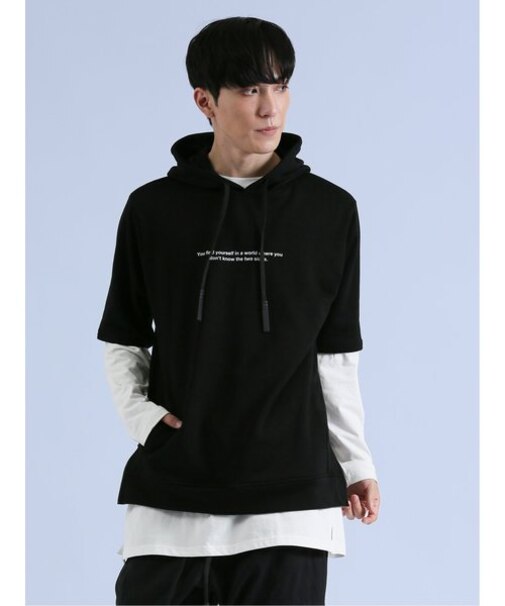 SHELLAC×SD 半袖プルパーカー+長袖Ｔシャツ アンサンブル