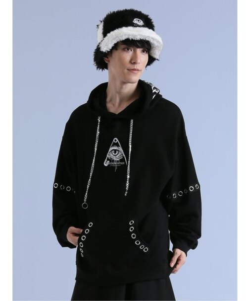 SD×PSYCHONATION アイコンハトメ プルパーカー