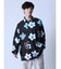 フラワー柄 長袖ドルマンシャツ