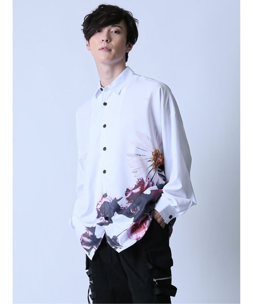 美品 SUKU  長袖シャツ フラワーロゴ 長袖ドルマンシャツ｜セマンティックデザインの