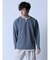 ふくれジャガード フェイクキーネック長袖Tシャツ