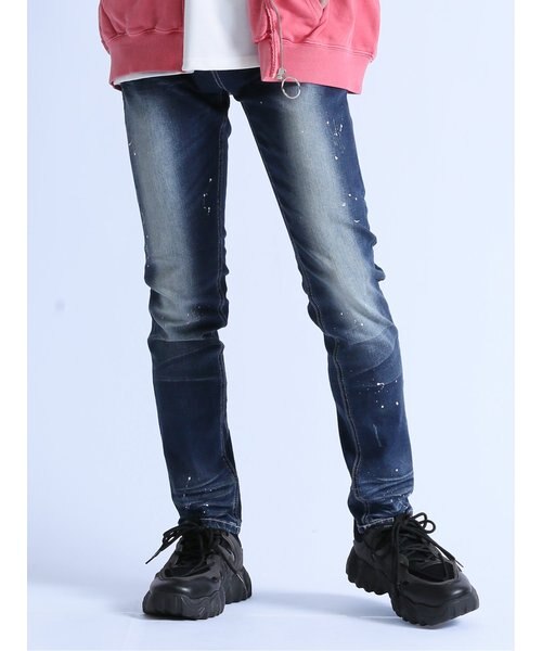 ストレッチ ペイント加工 スキニーデニム｜セマンティックデザインの