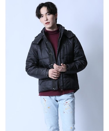 フード着脱 中綿キルティングジャケット