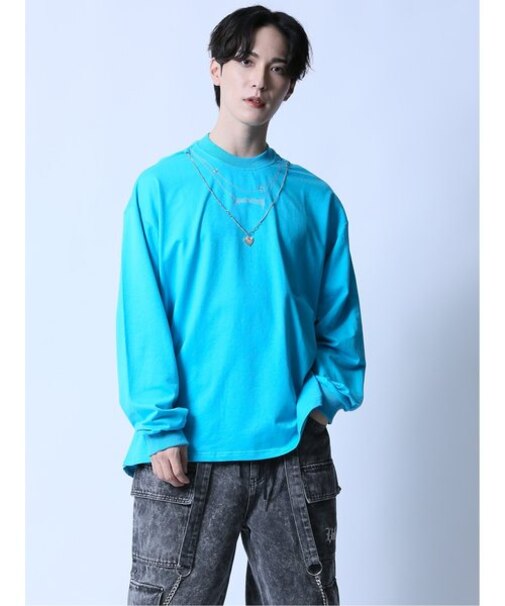 ネックレス付き クルーネック長袖Tシャツ