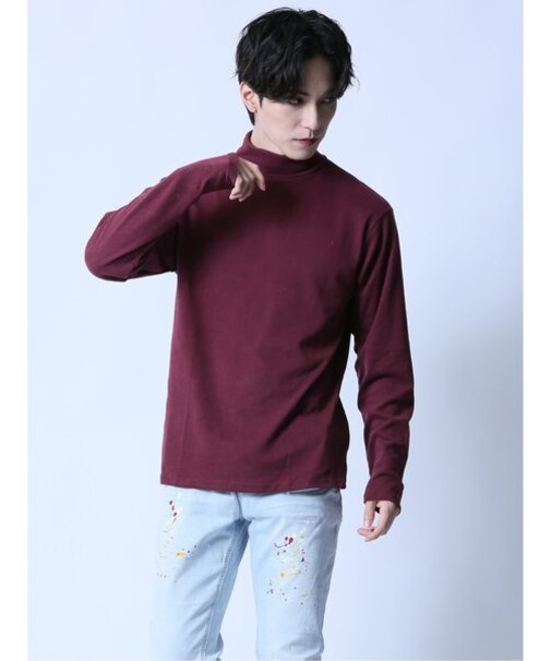 スムース ピーチ起毛 タートルネック