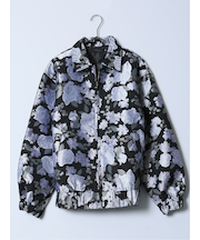 バラ柄ジャガード 衿付きブルゾン