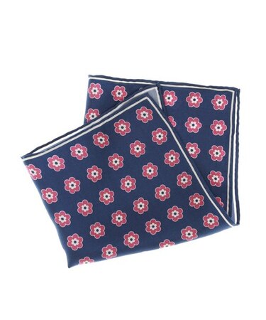 m.f.エディトリアル 日本製 幾何学柄シルクチーフ