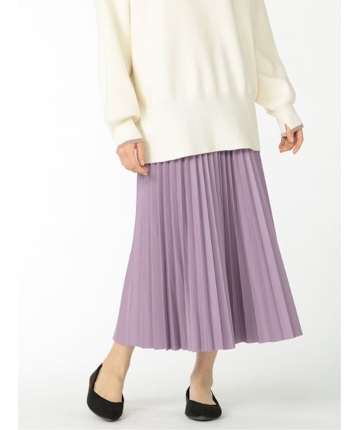 m.f.エディトリアル シンセティックレザーライク プリーツスカート