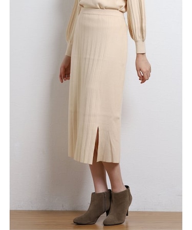 m.f.エディトリアル 【WEB限定カラー】プリーツ切替 ニットスカート