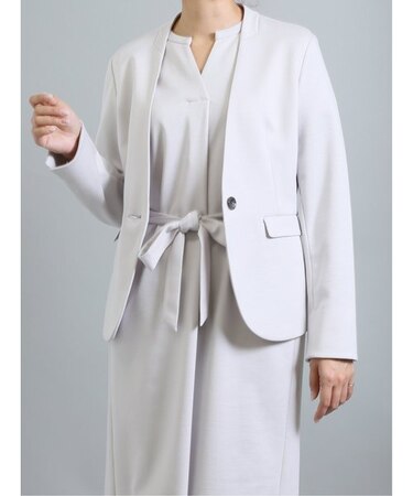 m.f.エディトリアル ラミーモクロディー セットアップ カラーレスジャケット ライトグレー