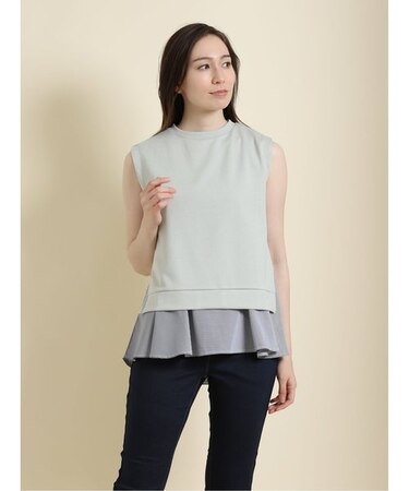 ノースリーブぺプラム レイヤードアンサンブル