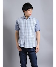 m.f.エディトリアル 前身切替 カッタウェイ半袖シャツ