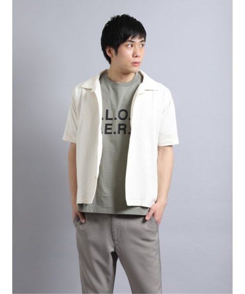 m.f.エディトリアル ダンボール天竺 ルーズフィット半袖カットシャツ