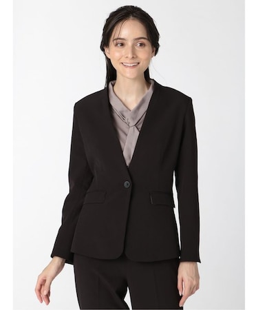 m.f.エディトリアル ダブルクロス セットアップ カラーレスジャケット 黒