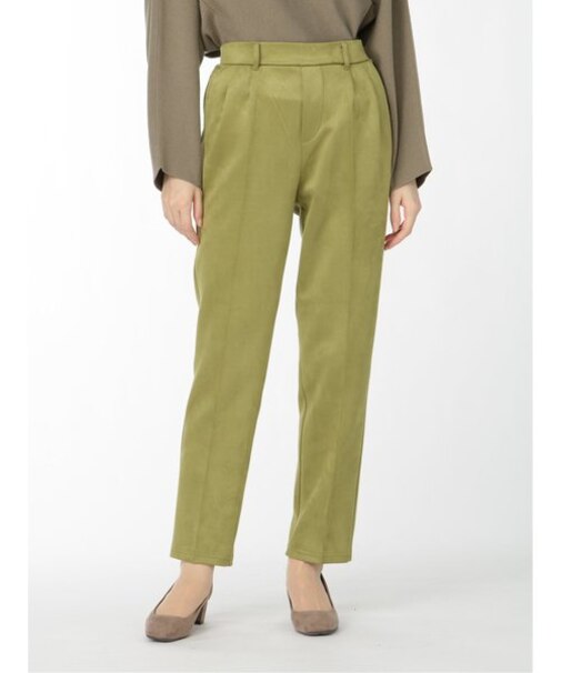 ストレッチ ニットスエード テーパードパンツ