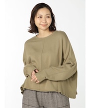 裏毛サイド切替 クルーネック ゆるプルオーバー
