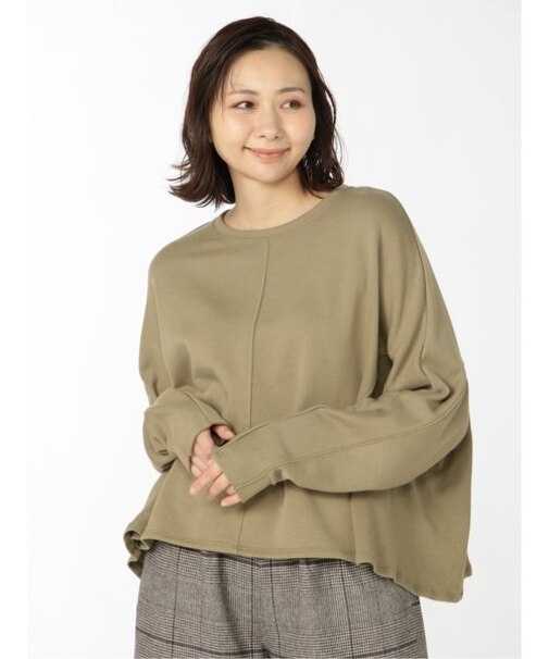 裏毛サイド切替 クルーネック ゆるプルオーバー