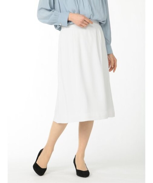 m.f.エディトリアル ダブルクロス セットアップ フレアースカート ライトグレー