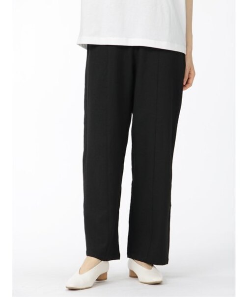 麻ライク センタータックストレートパンツ