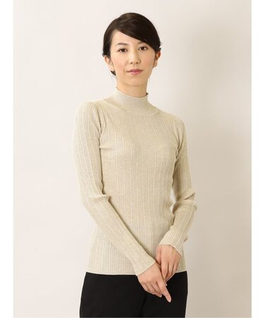 スパンレーヨン ハイネック ニットプルオーバー