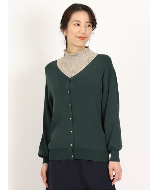 レーヨン混ニット Vネックゆるカーディガン