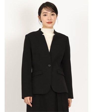 ウーリッシュ カラーレスジャケット 黒(セットアップ可能)
