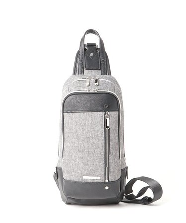 ヘリンボン×サフィアーノ ボディバッグ