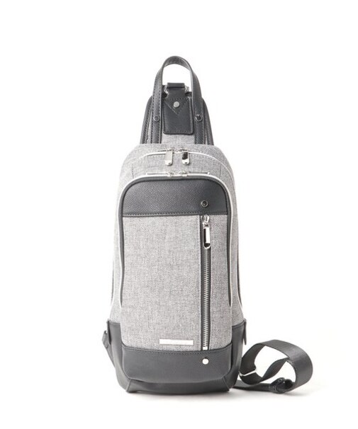 ヘリンボン×サフィアーノ ボディバッグ