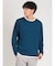 レーヨンナイロン フェイクレイヤード クルーネック長袖Tシャツ